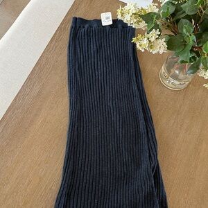 Free People Black Ribbed Maxi Skirt